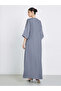Grey Front Pleat Lace Detail Jalabiya - 5