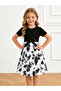 Girls Floral Print Bow Detail Dress - 2