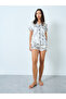 Butterfly Floral Print Satin Shirt and Shorts Set