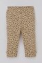 Baby Girl Pajama Set with Shoulder Patches and Floral Pattern, 4 Months-1 Year, Beige - 3