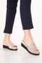 Genuine Leather House Slippers Özl.966 Beige Honeycomb - 8