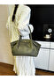 Olive Solid Double Strap Shoulder Bag - 6