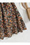 Girls Floral Print Ruffle Sleeve Dress - 5