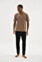 100% Cotton New Season Large Size V-Neck Men's Pajama Set - 4