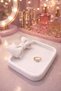Minimal Jewelry Organizer Tray with Bow Detail for Rings, Earrings, Necklaces Organizer Stand (Plastic) - 2
