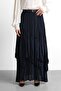 Molly Nelly Women's Layered Lined Long Elastic Skirt