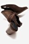 Vales Women's Genuine Leather Western Sandals Brown Suede - 4