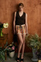 Lescosa women's slim v-neck sleeveless brown blouse - 2