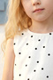Girl's Top and Bottom Set Summer Sleeveless Bow Detail Polka Dot Ecru - 5