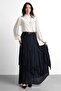 Molly Nelly Women's Layered Lined Long Elastic Skirt - 8