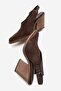 Vales Women's Genuine Leather Western Sandals Brown Suede - 6