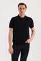Black Slim Fit Patterned Knitwear Polo Neck T-Shirt - 2