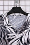 Women's Plus Size Lycra V-Neck Stone Patterned Short Sleeve Mom T-Shirt Combed Cotton Blouse - 6