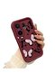 Vivo X200 Fe Compatible Shockproof Simple Claret Red Silicone Phone Case Butterfly Pattern - 2