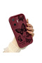 Poco F7 5g Compatible Shockproof Simple Claret Red Silicone Phone Case Butterfly Pattern - 2