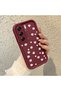 Tecno Camon 40 Pro 5g Compatible Shockproof Simple Claret Red Silicone Phone Case Flower Pattern - 3