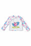 Flamingo Printed Long Sleeve Girls' Swimsuit - 3