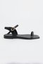 Women's Black Flip-Flop Sandals with Buckle – Stylish, Minimalist, and Comfortable Casual Summer Model - 2