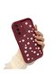 Samsung Galaxy A26 Compatible Shockproof Simple Claret Red Silicone Phone Case Cover Flower Pattern - 2