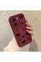 Vivo Y36 Compatible Shockproof Simple Claret Red Silicone Phone Case Bow Tie Pattern - 3