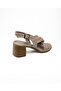 1501 Mink Leather Heeled Women's Sandals - 4