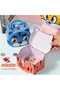 Metal Piggy Bank with Tiger Figure - Children's Savings Box with Bag and Key, Blue - 2