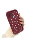Oppo A15S Compatible Shockproof Simple Claret Red Silicone Phone Case Flowers Pattern - 2