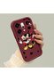 Oppo Reno 14 Pro 5g Compatible Shockproof Simple Claret Red Silicone Phone Case Mickey Pattern - 3