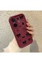 Vivo X200 Fe Compatible Shockproof Simple Claret Red Silicone Phone Case Bow Tie Pattern - 3