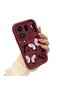 Oppo Find X9 Pro 5g Compatible Shockproof Simple Claret Red Silicone Phone Case Butterfly Pattern - 2