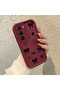 Infinix Hot 60I Compatible Shockproof Simple Claret Red Silicone Phone Case Bow Tie Pattern - 3
