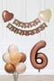 6 Year Old Birthday Decoration Set Chocolate Brown 6 Year Old Balloon Chain Set Set72