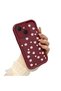 Tecno Spark 40C Compatible Shockproof Simple Claret Red Silicone Phone Case Flower Pattern - 2