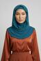 Chiffon Hooded Combed Cotton Bonnet with Neck Covering Feature, B-95, Petrol - 5