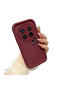 Vivo X200 Pro Compatible Shockproof Simple Claret Red Silicone Phone Case Heart Pattern - 2