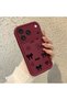 iPhone 17/18 Pro Max Compatible Shockproof Simple Burgundy Silicone Phone Case Bow Tie Pattern - 3