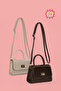 2-Piece Mini Textured Patent Leather Hand and Shoulder Bag