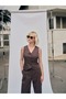 Koton Linen Vest Trousers Set Brown - 2