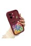 Vivo Y28 Compatible Shockproof Simple Claret Red Silicone Phone Case Smile Pattern - 2