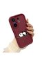 Vivo X200 Fe Compatible Panda Pattern Shockproof Simple Claret Red Silicone Phone Case - 2