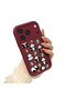 iPhone 17 Pro Max Compatible Shockproof Simple Claret Red Silicone Phone Case Panda Pattern - 2