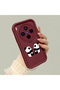 Vivo X300 Compatible Panda Pattern Shockproof Simple Claret Red Silicone Phone Case - 3
