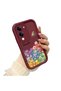 Vivo Y04 Compatible Shockproof Simple Claret Red Silicone Phone Case Smile Pattern - 2