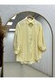 Nurcan Cupra Hidden Patch Sleeve Gathered Shirt-Na771 Yellow - 2