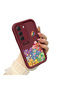 Infinix Hot 60 Pro Compatible Shockproof Simple Claret Red Silicone Phone Case Smile Pattern - 2