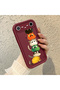 Simple Maroon Silicone Phone Case for Tecno Spark Slim 5g Compatible Cat Pattern Shockproof - 3