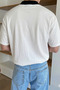Men's College Collar T-Shirt with Contrast Detail Casual Regular Polo Collar T-Shirt - 3