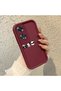 Oppo A60 Compatible Shockproof Simple Claret Red Silicone Phone Case Panda Pattern - 3