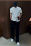 Men's Stripe Detailed Slim Fit T-Shirt Crew Neck Casual Cotton T-Shirt - 2