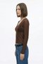 Coffee V-Neck Transparent Blouse 0418 - 2